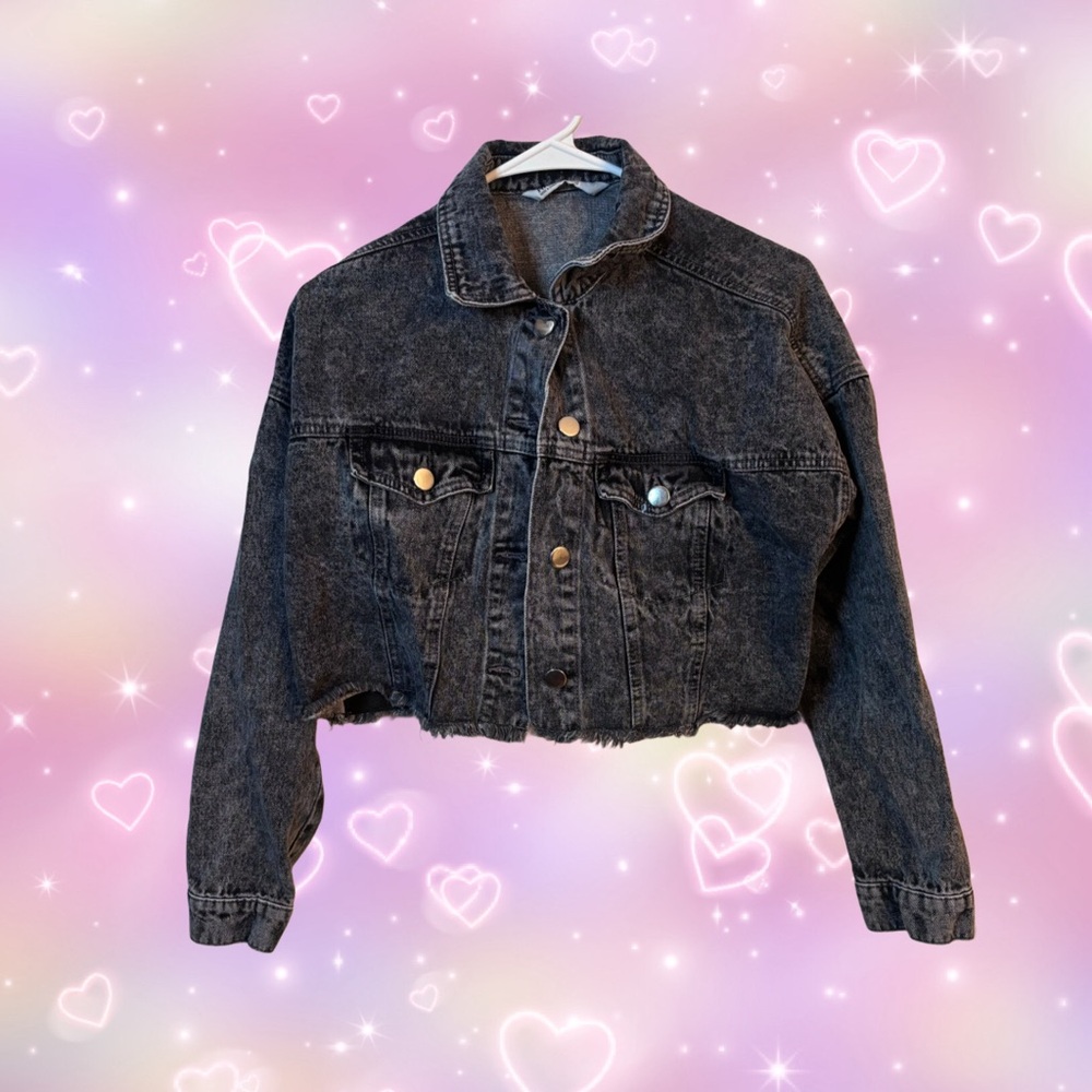✨highway distressed cropped denim jacket ✨